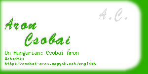 aron csobai business card
